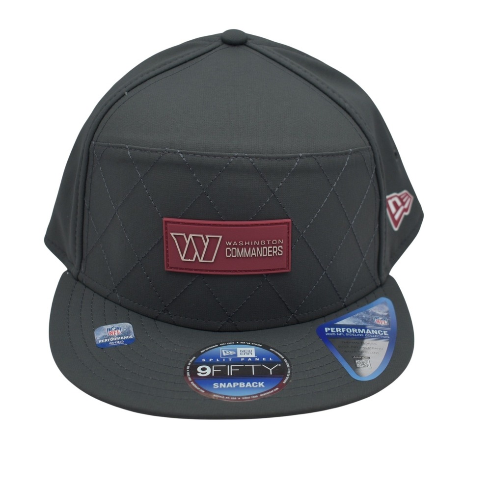 New Era 9FIFTY Washington Commanders Snapback 2025 NFL Sideline Hat Cap Charcoal